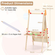 Load image into Gallery viewer, 4-in-1 Wooden Kids Art Easel with Paper Roll