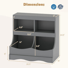 Load image into Gallery viewer, Kids Floor Cabinet Multi-Functional Bookcase -Gray