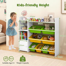 Load image into Gallery viewer, Toy Storage Organizer, 4 Tiers Kids Bookshelf and Toy Storage Unit with 8 Bins