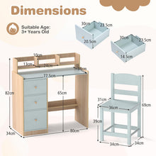 Load image into Gallery viewer, Wooden Student Study Table with 3 Drawers