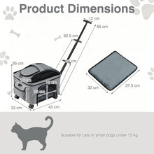 Load image into Gallery viewer, Pet Carrier with Wheels, Foldable Pet Carrier with Telescopic Handle