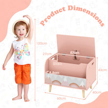 Load image into Gallery viewer, Wooden Toy Box, Kids Storage Chest with Flip-top Lid