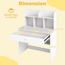 Load image into Gallery viewer, Kids Wooden Study Desk with Drawer and Storage Shelf
