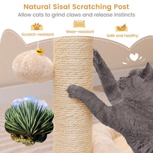 Load image into Gallery viewer, Cat Tree, 2-Tier Cat Tower with Cat Bed, Hammock, Scratching Post, Self-massage Brush