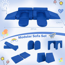 Load image into Gallery viewer, 10 PCS Modular Kids Play Sofa, Convertible Sofa Foam Couch