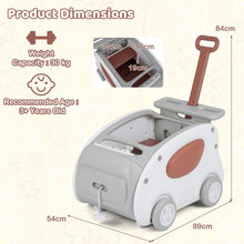 Load image into Gallery viewer, 2 in 1 Toddler Toy Cart with Parent Handle