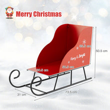Load image into Gallery viewer, Red Christmas Santa Sleigh, Metal Xmas Decoration
