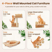 Load image into Gallery viewer, 4PCS Wall Mounted Cat Tree