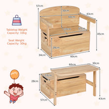 Load image into Gallery viewer, 3 in 1 Kids Storage Bench Convertible Toy Storage Box with Safety Hinge