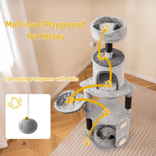 Load image into Gallery viewer, Cat Tree, 144cm Tall Cat Tower with Condo, Scratching Posts & Sisal Board