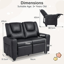 Load image into Gallery viewer, Kids Recliner Chair, 2-Seater Children Sofa