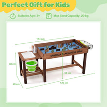 Load image into Gallery viewer, Indoor Outdoor Play Sand and Water Table with 33 Sand Table Toys, Toy Bucket, Shovel and Rake for Boys Girls