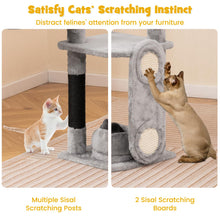Load image into Gallery viewer, Cat Tree, 144cm Tall Cat Tower with Condo, Scratching Posts & Sisal Board