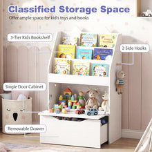 Load image into Gallery viewer, Kids Bookshelf, Wooden Children Bookcase with Chalkboard
