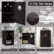 Load image into Gallery viewer, 2-Tier Hidden Wooden Cat Litter Box Enclosure