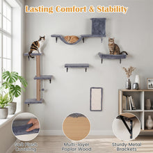 Load image into Gallery viewer, Wall Mounted Cat Tree, 5-in-1 Cat Climbing Wall Set