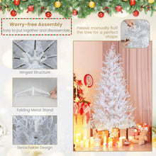 Load image into Gallery viewer, 6FT Pre-lit Christmas Tree with 383 Snow Flocked Branch Tips
