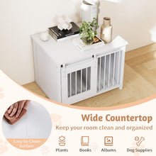 Load image into Gallery viewer, Modern Dog Crate Wooden Dog Cage with Wide Tabletop and Door