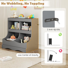 Load image into Gallery viewer, Kids Floor Cabinet Multi-Functional Bookcase -Gray