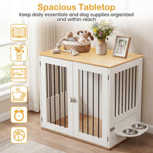 Load image into Gallery viewer, Dog Crate Furniture, Wooden Dogs Cage | 80cm Indoor Puppy Kennel Pet House Side Table
