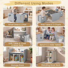 Load image into Gallery viewer, 3 PCS Space-saving Toddler Table and 2 Chairs Set