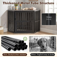 Load image into Gallery viewer, Wooden Dog House with 3-Level Adjustable Dog Bowl Rack