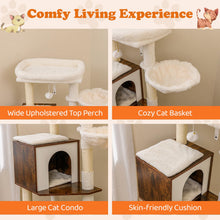 Load image into Gallery viewer, Cat Litter Box Enclosure with Sisal Scratching Post and Mat