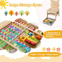 Load image into Gallery viewer, Kids Table and Chairs 4 in 1 Wooden Activity Desk Set (Bear Shape)