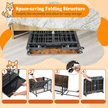 Load image into Gallery viewer, Foldable Dog Crate Furniture with Removable Tray Heavy-duty Chew-resistant Dog Kennel