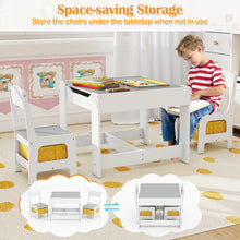 Load image into Gallery viewer, Kids Table Chair Set with Double Side Tabletop Table and Storage Box