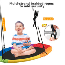Load image into Gallery viewer, Kids Nest Swing, 40 Inch/100cm Saucer Tree Swings with Height Adjustable Hanging Ropes