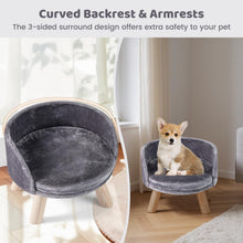 Load image into Gallery viewer, Pet Bed Sofa Wooden Couch with Removable and Washable Cushion