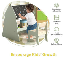 Load image into Gallery viewer, 2-in-1 Kids Art Easel, Toddler Wooden Painting Drawing Easel with Chair