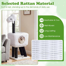 Load image into Gallery viewer, Cat Tree, 110cm Lamb-Shaped Cat Tower with 2-Door Rattan Condo