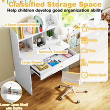Load image into Gallery viewer, Kids Wooden Study Desk with Drawer and Storage Shelf