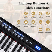 Load image into Gallery viewer, 88 Key Digital Piano Keyboard, Full Size Electric Piano with Adjustable Stand & Stool