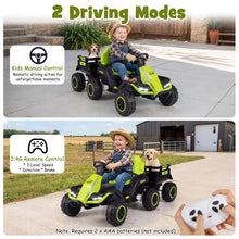 Load image into Gallery viewer, 24V Ride on Tractor with Trailer, Kids Electric Car