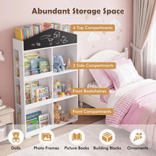 Load image into Gallery viewer, Wooden Book & Toy Storage Organizer, House Shaped Children Bookcase