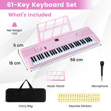 Load image into Gallery viewer, 61 Key Electric Keyboard Piano, Portable Digital Piano with Microphone