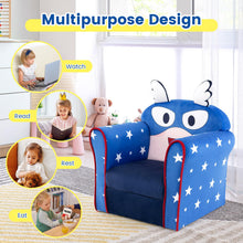 Load image into Gallery viewer, Kids Sofa Chair, Wooden Children Armchair with Cute Pattern and Non-slip Foot Pads