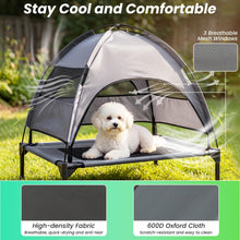 Load image into Gallery viewer, Elevated Dog Bed with Canopy and Removable Shade Tent for Small Dogs