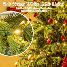 Load image into Gallery viewer, Artificial Christmas Tree Pre-lit Hinged Xmas Tree with LED Lights Seasonal Decoration Tree