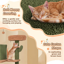 Load image into Gallery viewer, Cactus Cat Tree, 160cm Tall Cat Tower with Sisal Scratching Posts, 2 Perches, 2 Cat Condos, Hammock