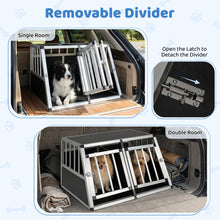 Load image into Gallery viewer, Aluminium Car Dog Crate, Chew-proof Dog Transport Crate Travel Box