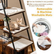 Load image into Gallery viewer, Cat Litter Box Enclosure, Indoor Hidden Privacy Kitty Washroom with Ladder Shelf, Removable Cushions & Side Entry
