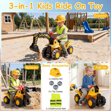 Load image into Gallery viewer, Sit & Scoot Toy Construction Vehicle with Engine Sound