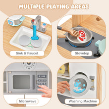 Load image into Gallery viewer, Wooden Kids Play Kitchen, Chef Pretend Toy Kitchen with Clock