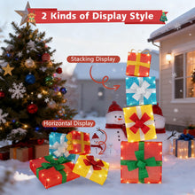 Load image into Gallery viewer, Set of 3/4 Christmas Lighted Gift Boxes Decoration