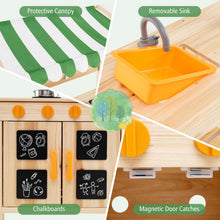 Load image into Gallery viewer, Kids Mud Kitchen, Outdoor Toy Kitchen with 4 Stoves
