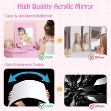 Load image into Gallery viewer, 2 in 1 Children Makeup Desk with Flip Top Mirror